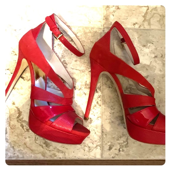 michael kors red shoes sale